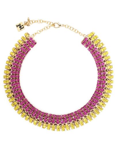 Rosantica Crystal-embellished Necklace - Pink