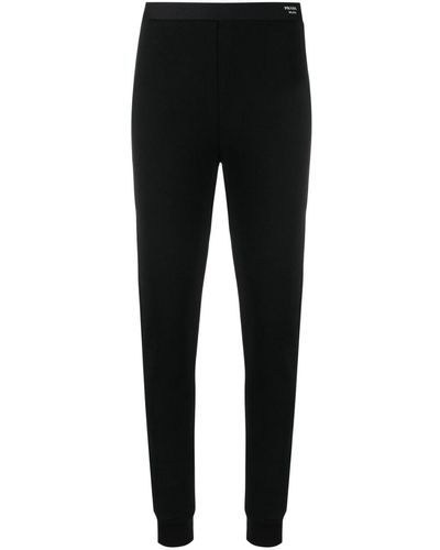 Prada Pantalon de jogging à logo imprimé - Noir