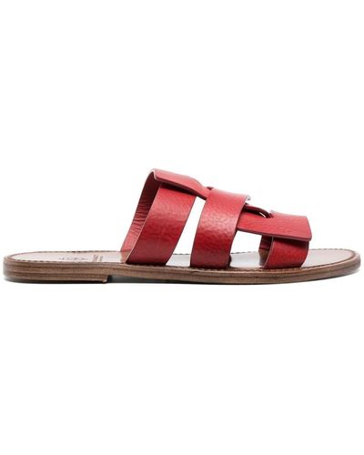 Silvano Sassetti Crossover-strap Leather Sandals - Red