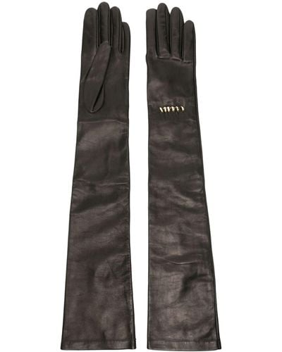 Lanvin Melodie Elbow-length Leather Gloves - Grey