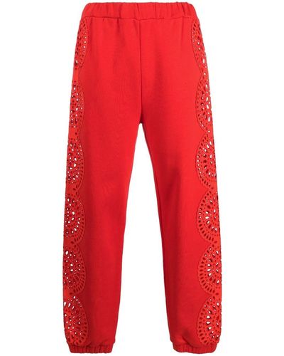 Stella McCartney Broderie-anglaise Track Pants - Red