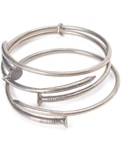 Guidi 3 Spiral Sterling Silver Bracelet - Metallic