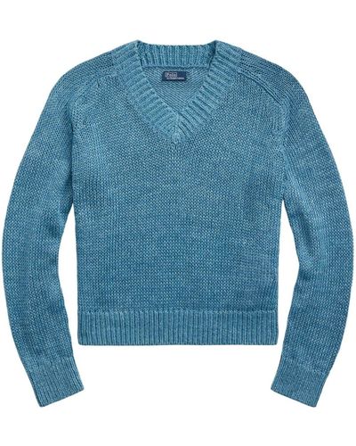 Polo Ralph Lauren Pullover mit V-Ausschnitt - Blau