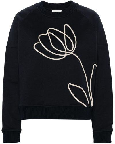 Claudie Pierlot Floral-appliqué Sweatshirt - Black