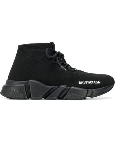 Balenciaga Speed Lace Up Trainers - Black