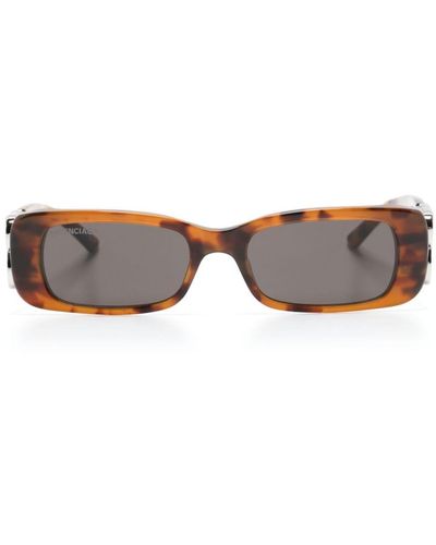 Balenciaga Dynasty Rectangle-frame Sunglasses - Brown