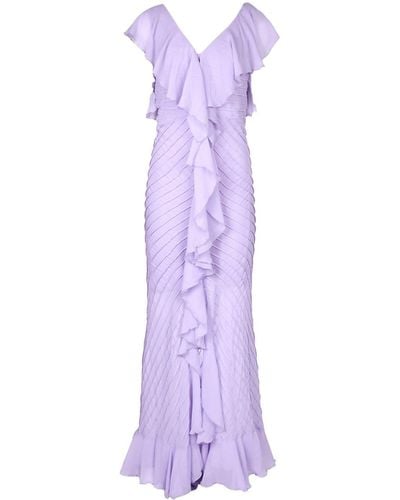 De La Vali Macaroon Chiffon Gown - Purple