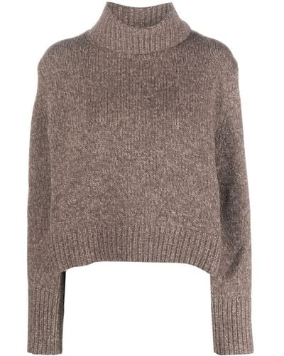 Polo Ralph Lauren Roll-neck Mélange Sweater - Brown