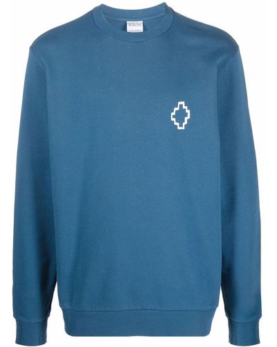 Marcelo Burlon Tempera Cross Print Sweatshirt - Blue