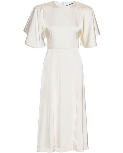 ROTATE BIRGER CHRISTENSEN Satin Midi Slit Dress - White