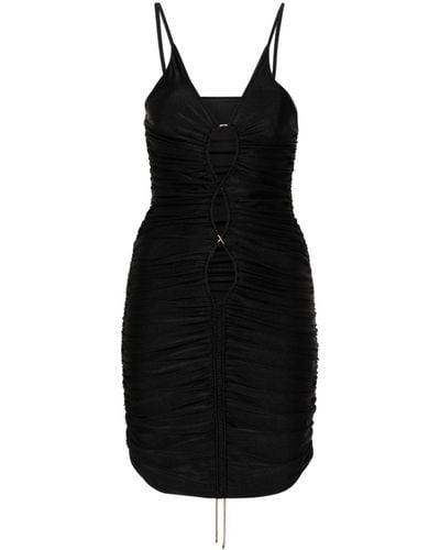 Amen One-shoulder Ruched Mini Dress - Black