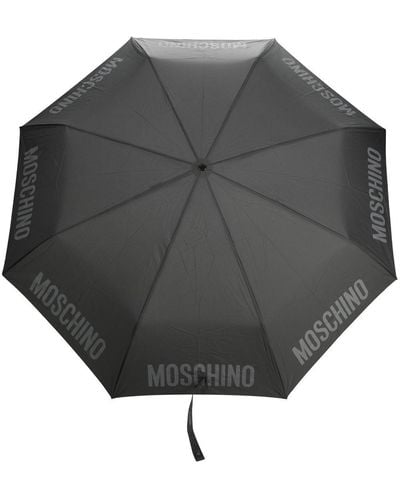 Moschino Paraguas con ribete del logo - Gris