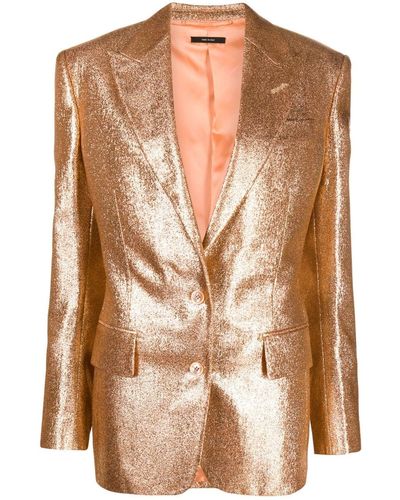 Tom Ford Iridescent-sable Single-breasted Blazer - Brown