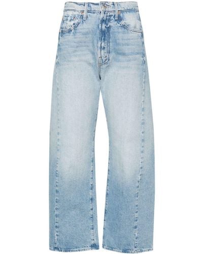 Mother Half Pipe High Waist Jeans Met Wijde Pijpen - Blauw