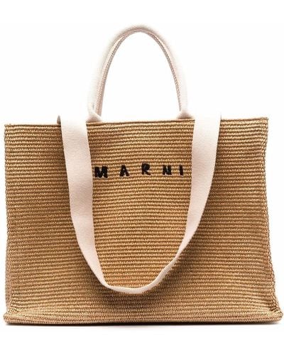 Marni Handtasche mit Logo - Braun
