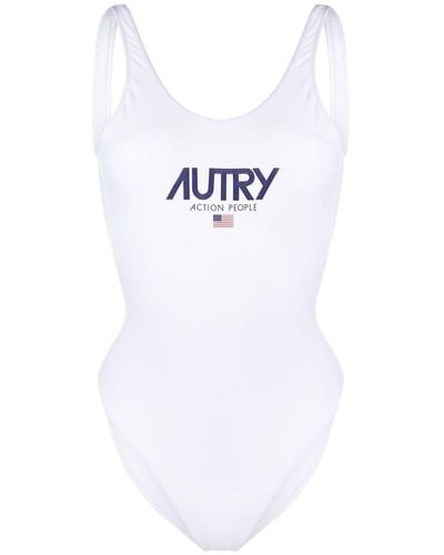 Autry Badeanzug mit Logo-Print - Weiß