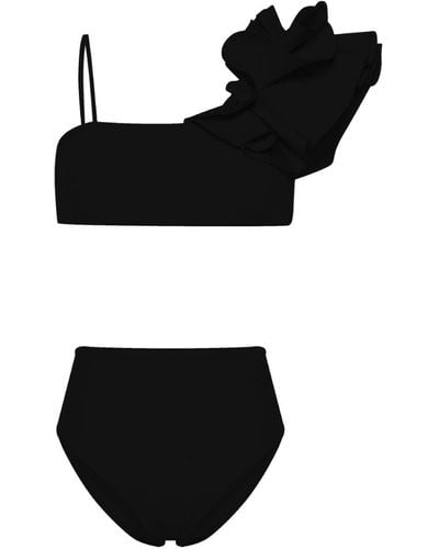 Maygel Coronel Costa Ruffled Bikini Set - Black