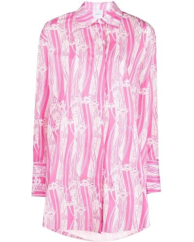 Patou Hemdkleid mit abstraktem Print - Pink