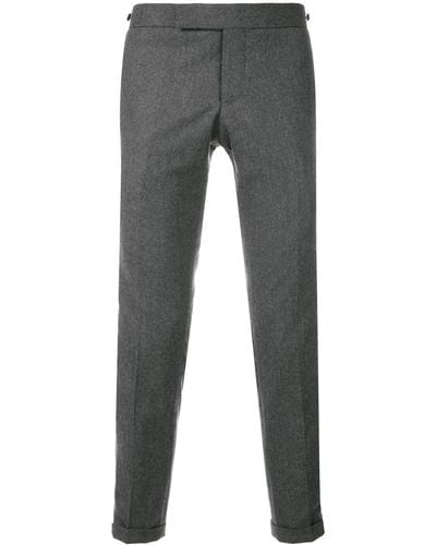 Thom Browne Seamed Elastic Stripe Skinny Wool Trouser - Grigio