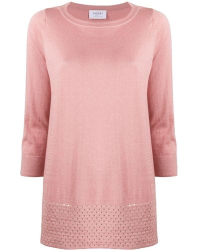 Wild Cashmere Cropped Sleeve Loose Fit Top - Pink