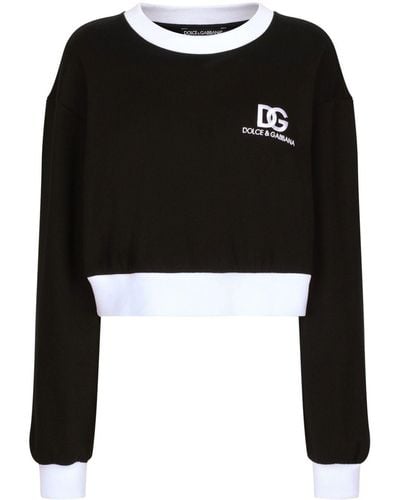 Dolce & Gabbana Sweat en coton mélangé à logo imprimé - Noir