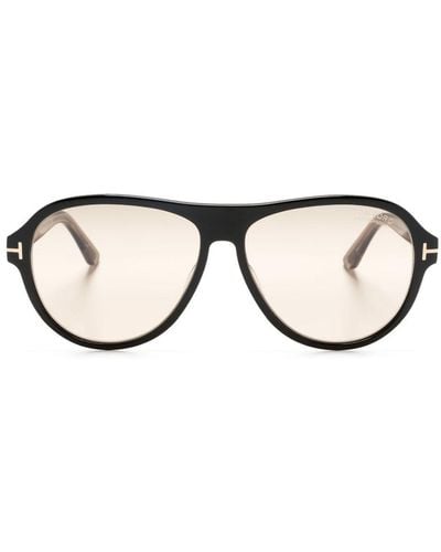 Tom Ford Quincy Pilot-frame Sunglasses - Natural