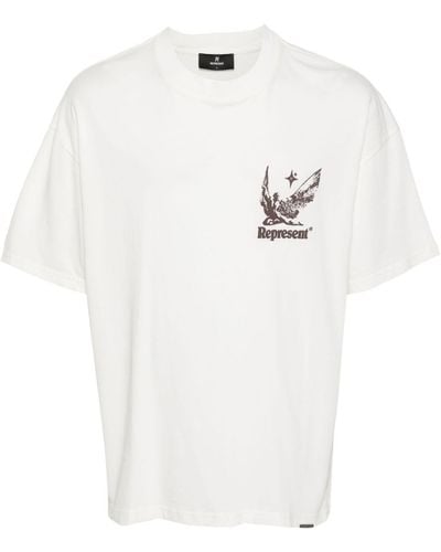 Represent Camiseta con logo estampado - Blanco