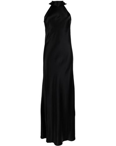 Galvan London Siena Halterneck Dress - Black