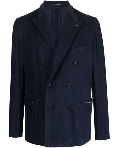 Tagliatore Double-breasted Jacket In Cotton - Blue