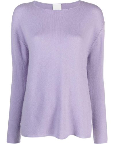 Allude Round-neck Cashmere Sweater - Purple