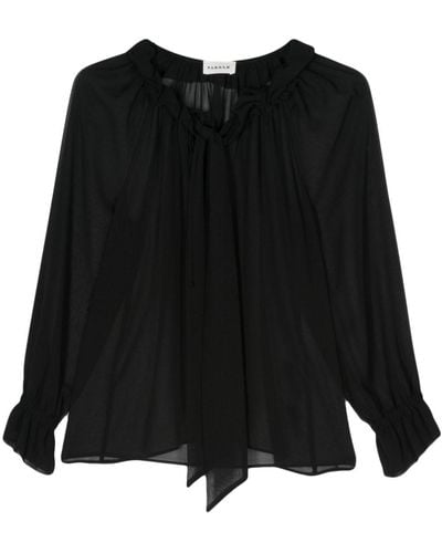 P.A.R.O.S.H. Chiffon Shirt - Black