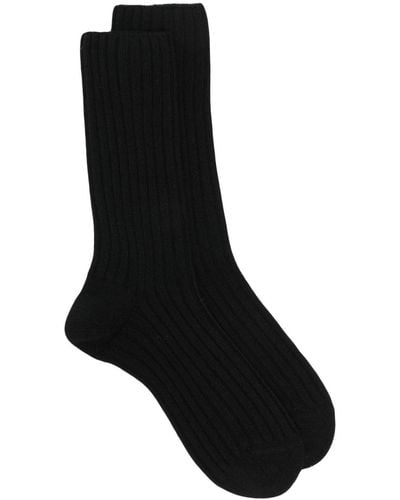 The Row Ribbed-knit Cashmere Socks - Black