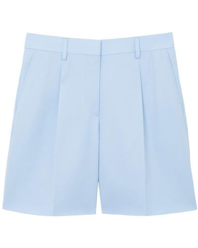 Burberry Pantalones cortos de vestir de talle alto - Azul