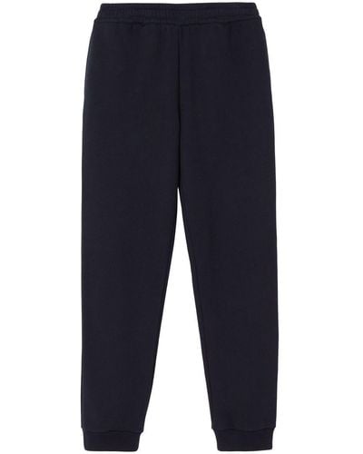 Burberry Logo Patch Cotton Track Trousers - Blue
