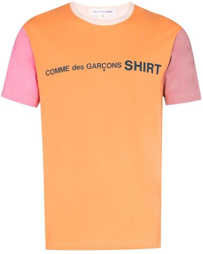 Comme des Garçons カラーブロック Tシャツ - オレンジ