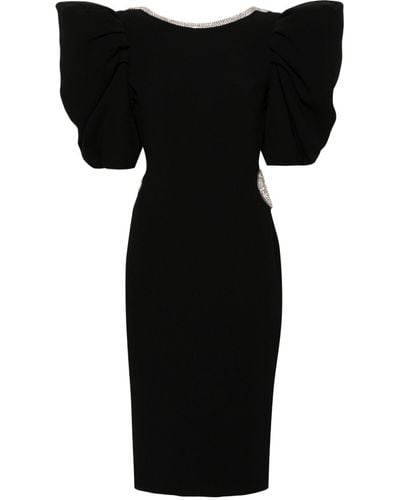 Loulou Crystal-embellished Crepe Midi Dress - Black