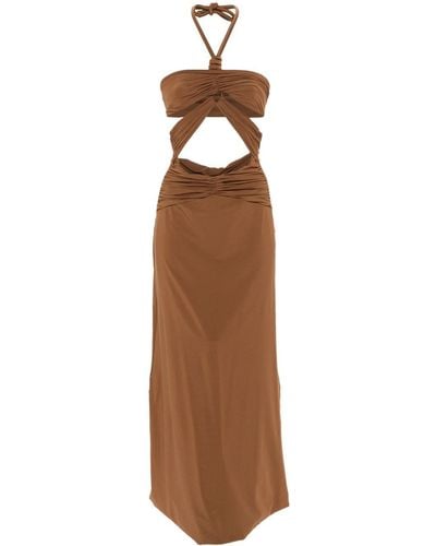 Maygel Coronel Migramah Cut-out Maxi Dress - Brown