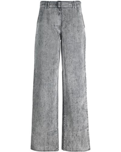 Sunnei Flocked Straight-leg Jeans - Gray