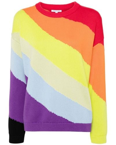 Olivia Rubin Maddison Striped Cotton Sweater - Yellow