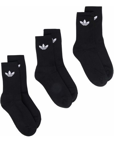 adidas ロゴ 靴下 セット - ブラック