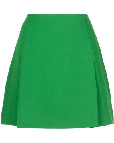 Elie Saab Slits Silk Mini Skirt - Green