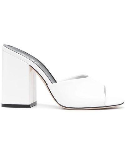 Paris Texas Mules Anja con tacón de 105mm - Blanco