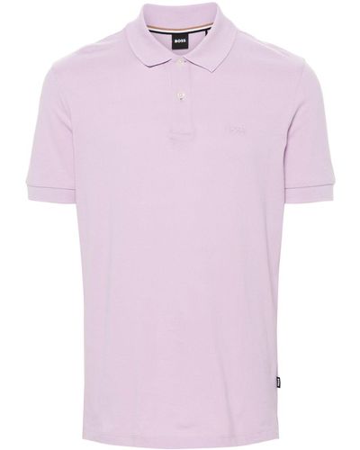 BOSS Embroidered-logo Polo Shirt - Pink