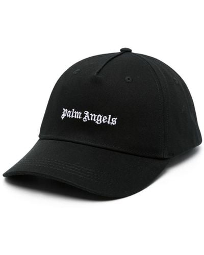 Palm Angels Sombrero con logo bordado - Negro