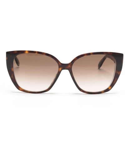 Alexander McQueen Logo-plaque Oversize-frame Sunglasses - Natural