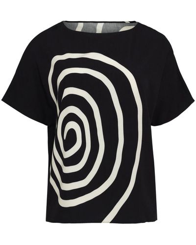 UMA | Raquel Davidowicz T-shirt à imprimé spirale - Noir