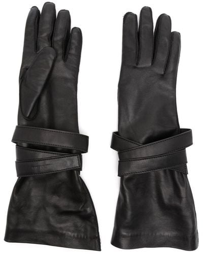 Saint Laurent Aviator Panelled Gloves - Black