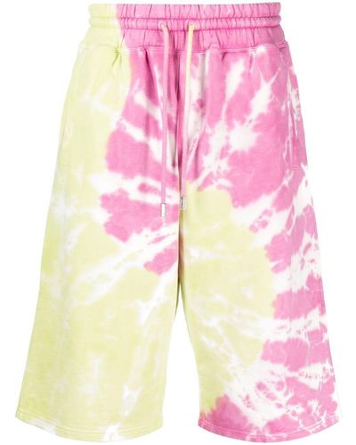 Gcds Bermuda Shorts With Tie-dye Print - Pink