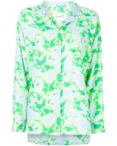 Bambah Blouse Met Tie-dye Print - Groen