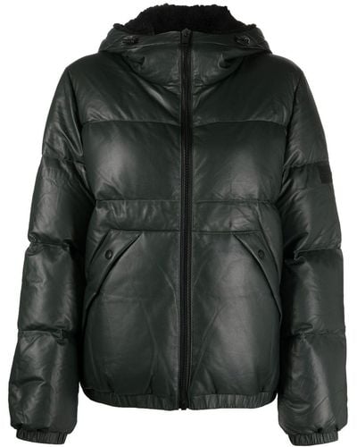 Yves Salomon Shearling-trim Leather Down Jacket - Black